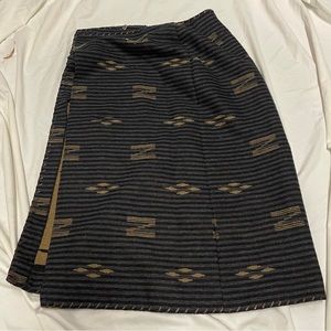 Vintage Ralph Lauren Long Wool Southwestern Wrap Blanket Skirt Size 2 Petite